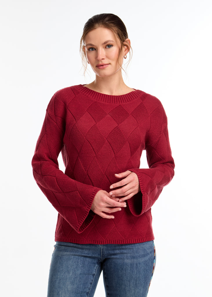 Long Sleeve Boat Neck Sweater (1829753)