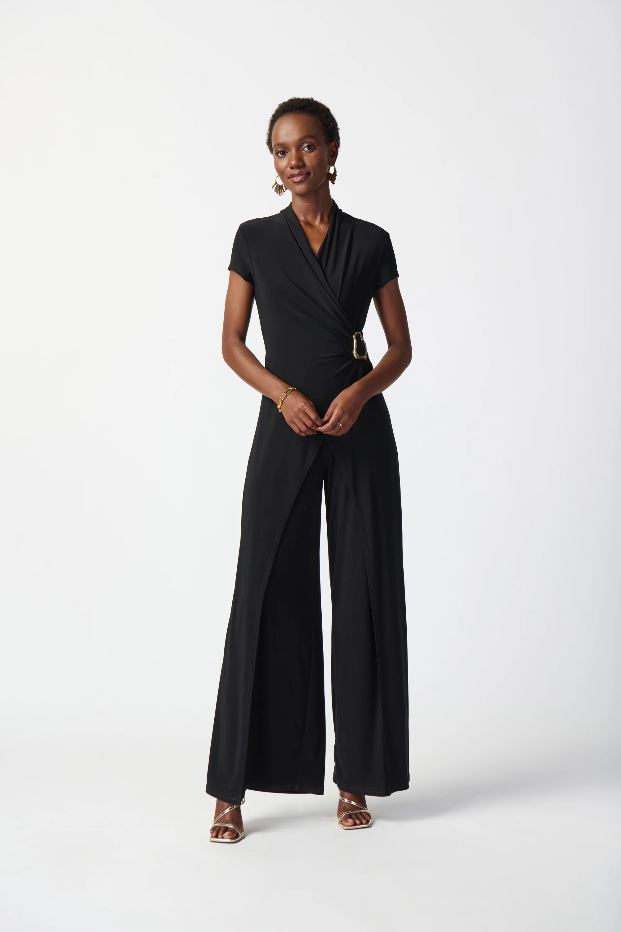 Silky Knit Wide Leg Jumpsuit (241139S25)