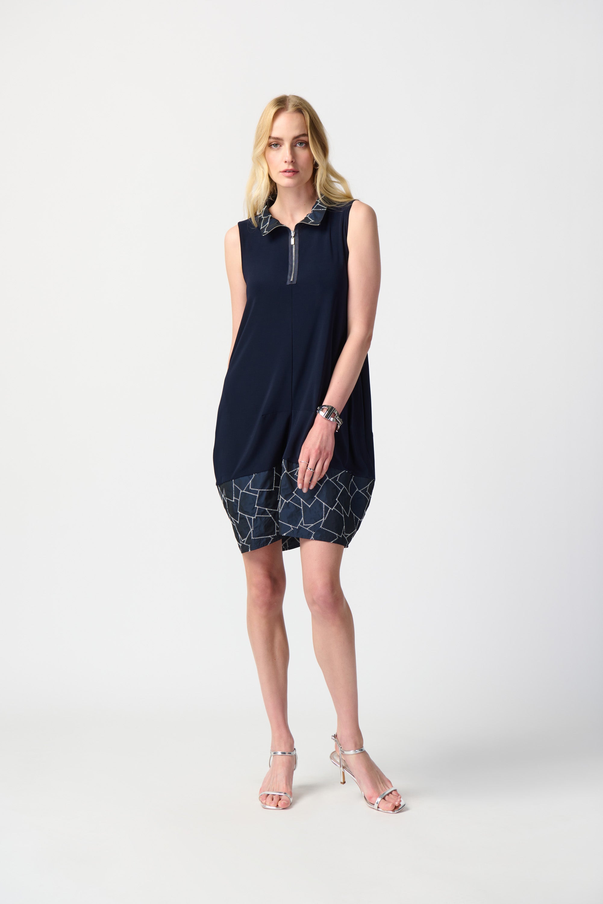 Silky Knit Sleeveless Cocoon Dress (241157S25)