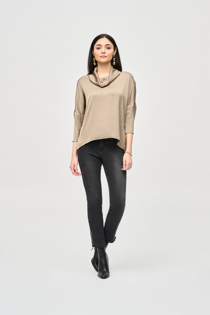 Satin Cowl Collar Top (243189)