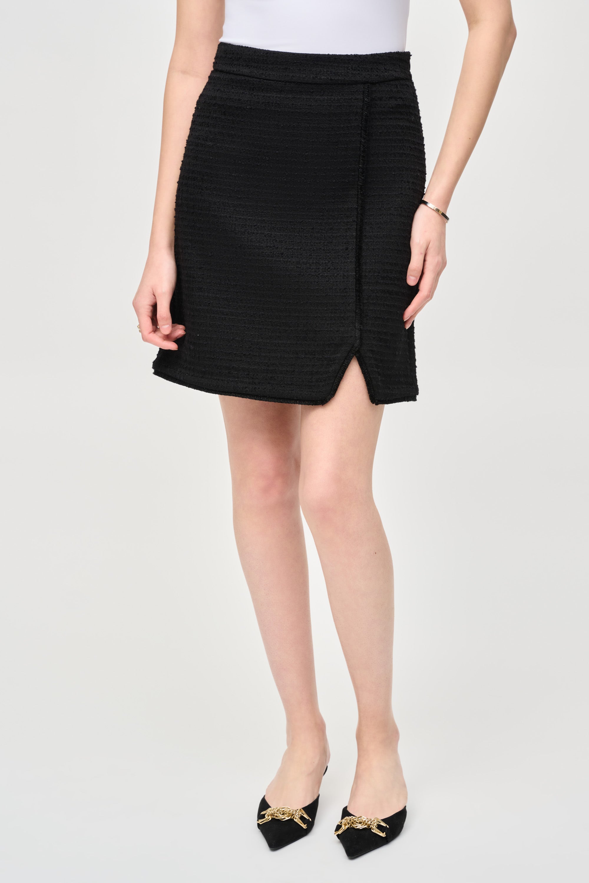 Bouclé Woven A-Line Skirt (243270S25)