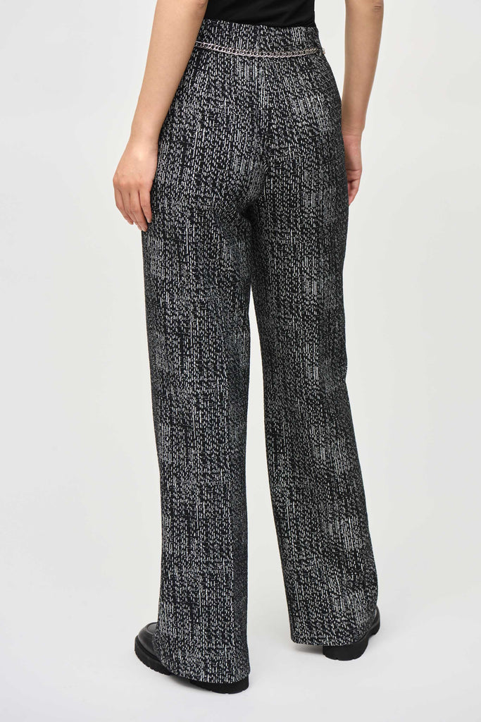 Tweed Knit Wide-Leg Pull-On Pants (243288)