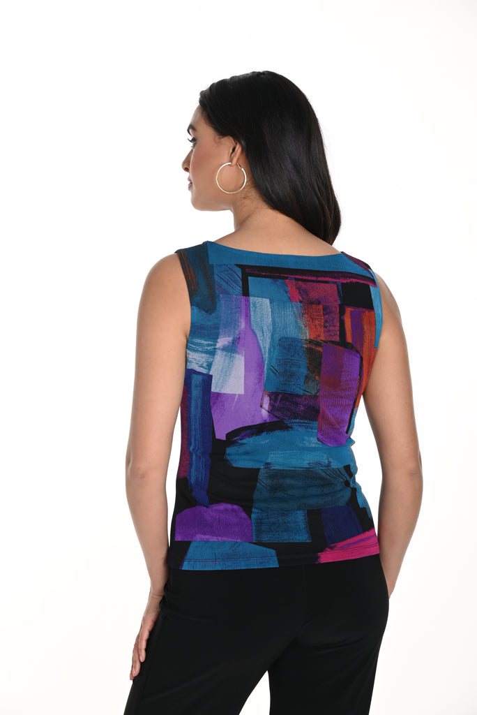 Multicolour Sleeveless Cowl Neck Top (FL243301)