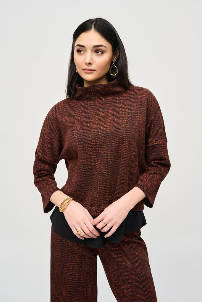 Jacquard Knit Layered Boxy Top (243315)