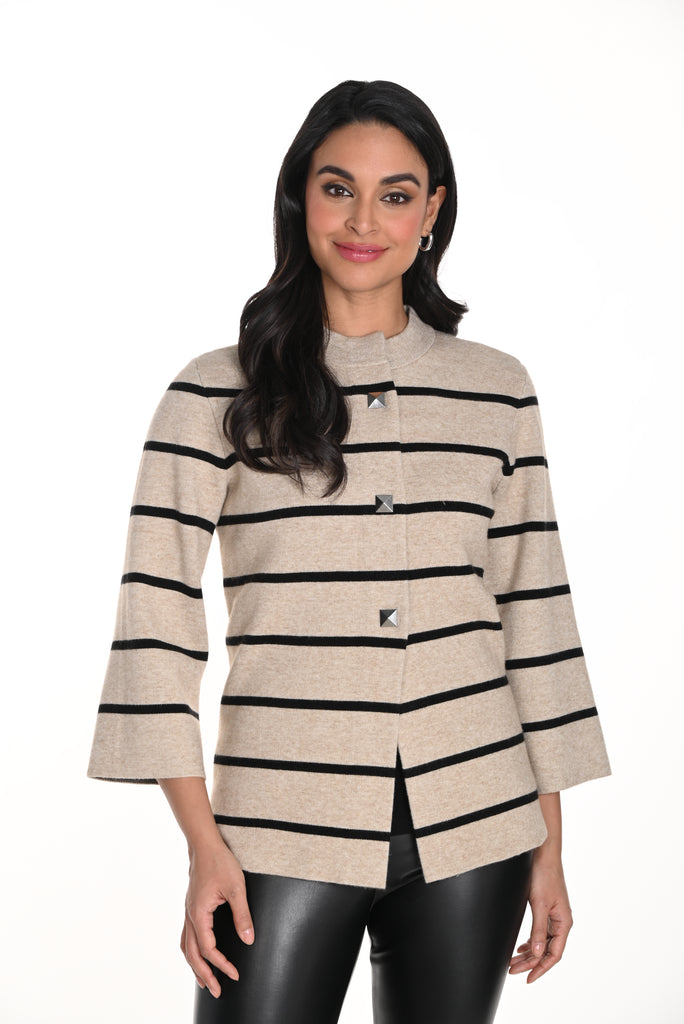 Stripped Knit Jacket (243417U)