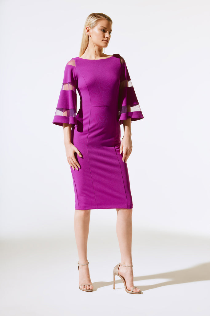 Scuba Crepe with Mesh Sheath Dress (JR1123)