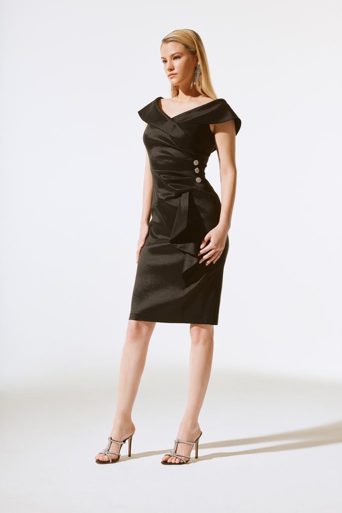 Stretch Taffeta Wrap Dress (JR1120)