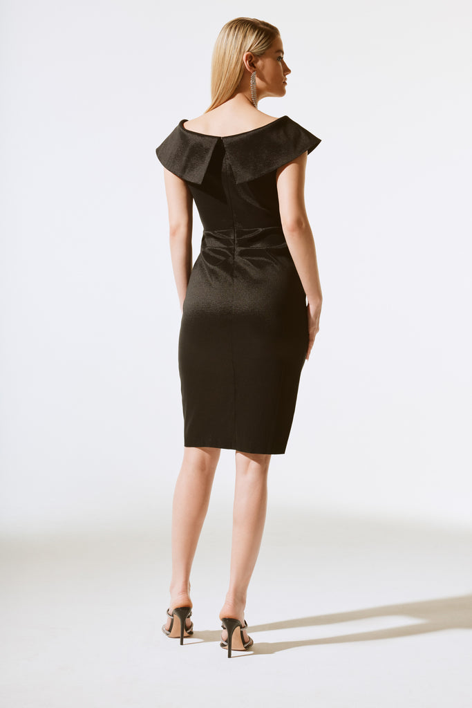 Stretch Taffeta Wrap Dress (JR1120)