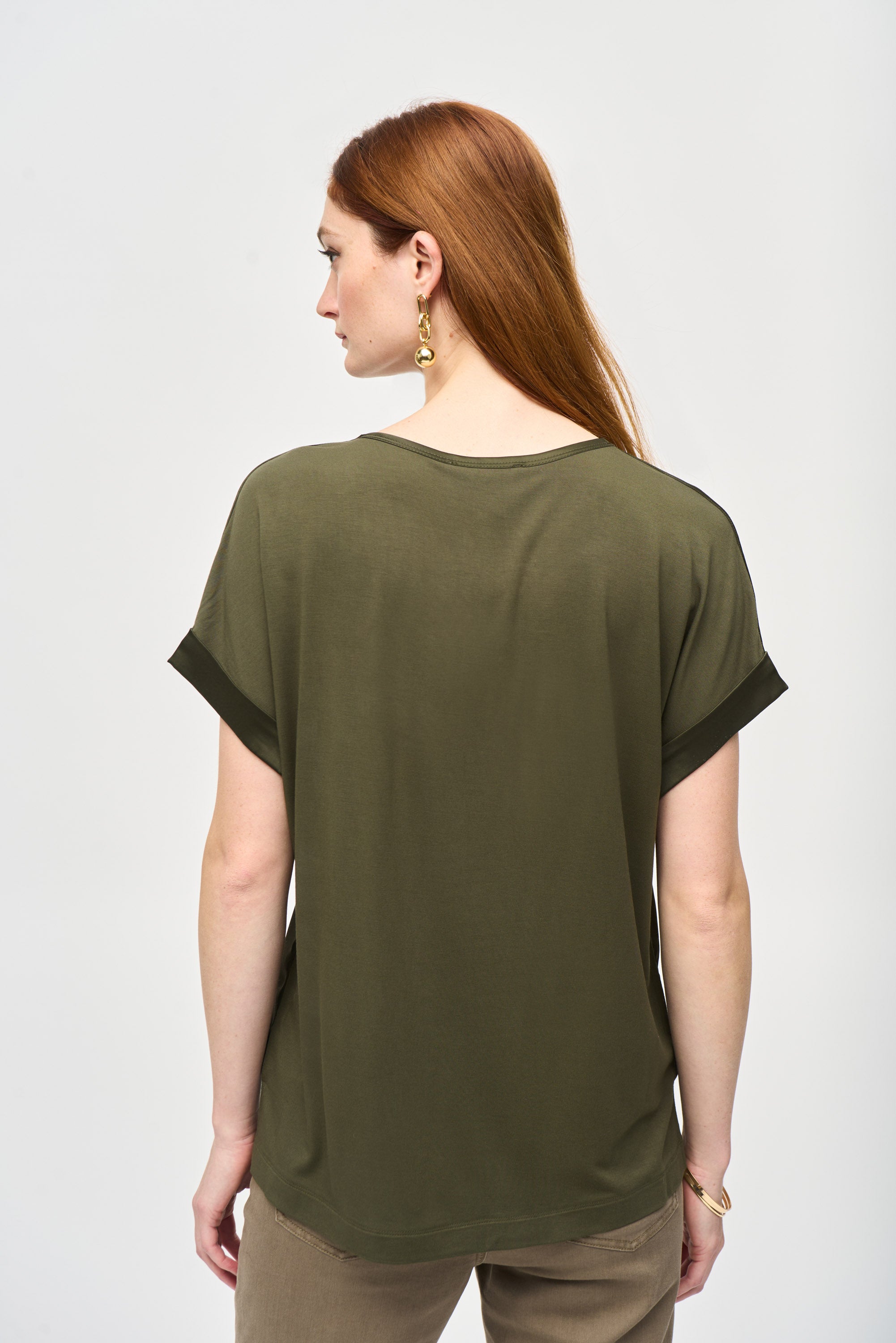 Satin Front Short Sleeve Top (243912)