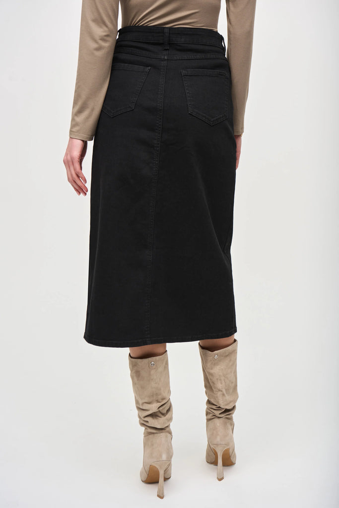 Denim Front Slit Midi Skirt (243963)