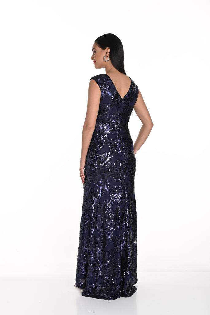 Floral Sequin Gown (FL0128)