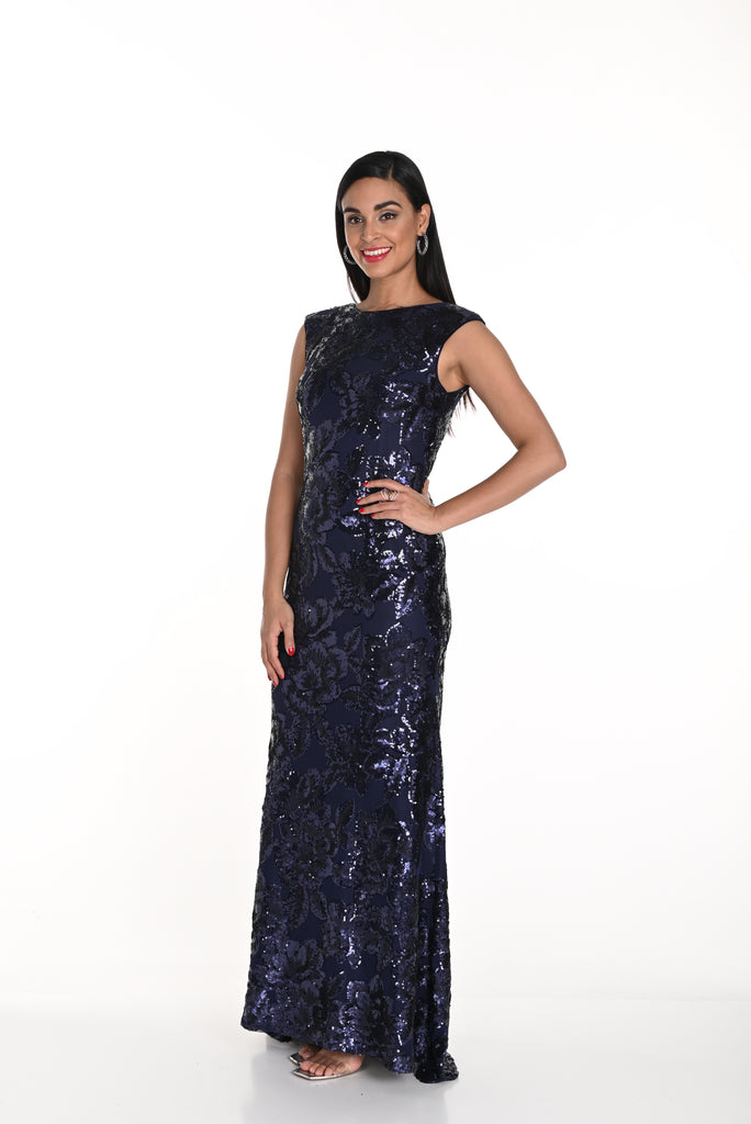 Floral Sequin Gown (FL0128)