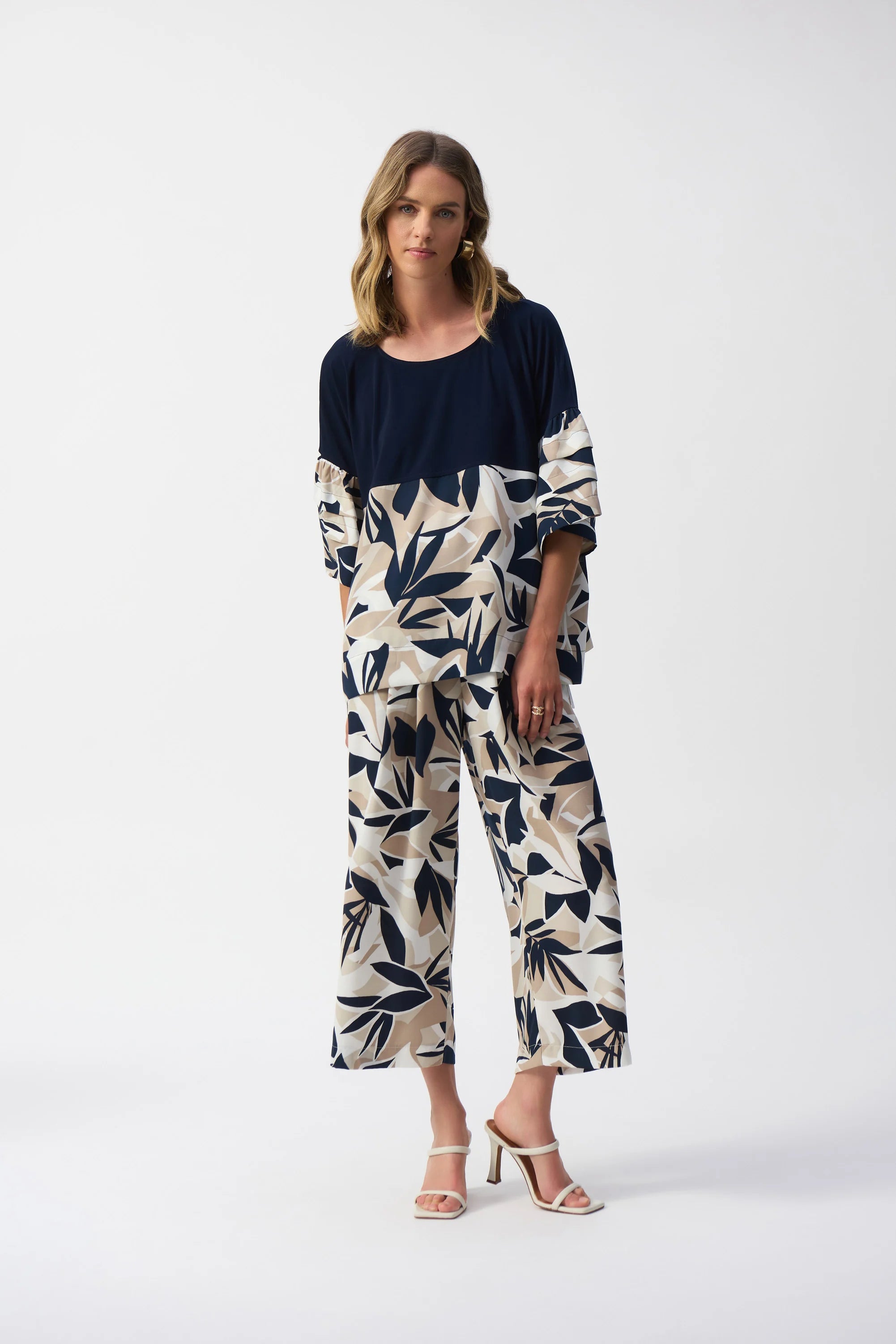 Gauze Tropical Print Culotte Pants (251072)