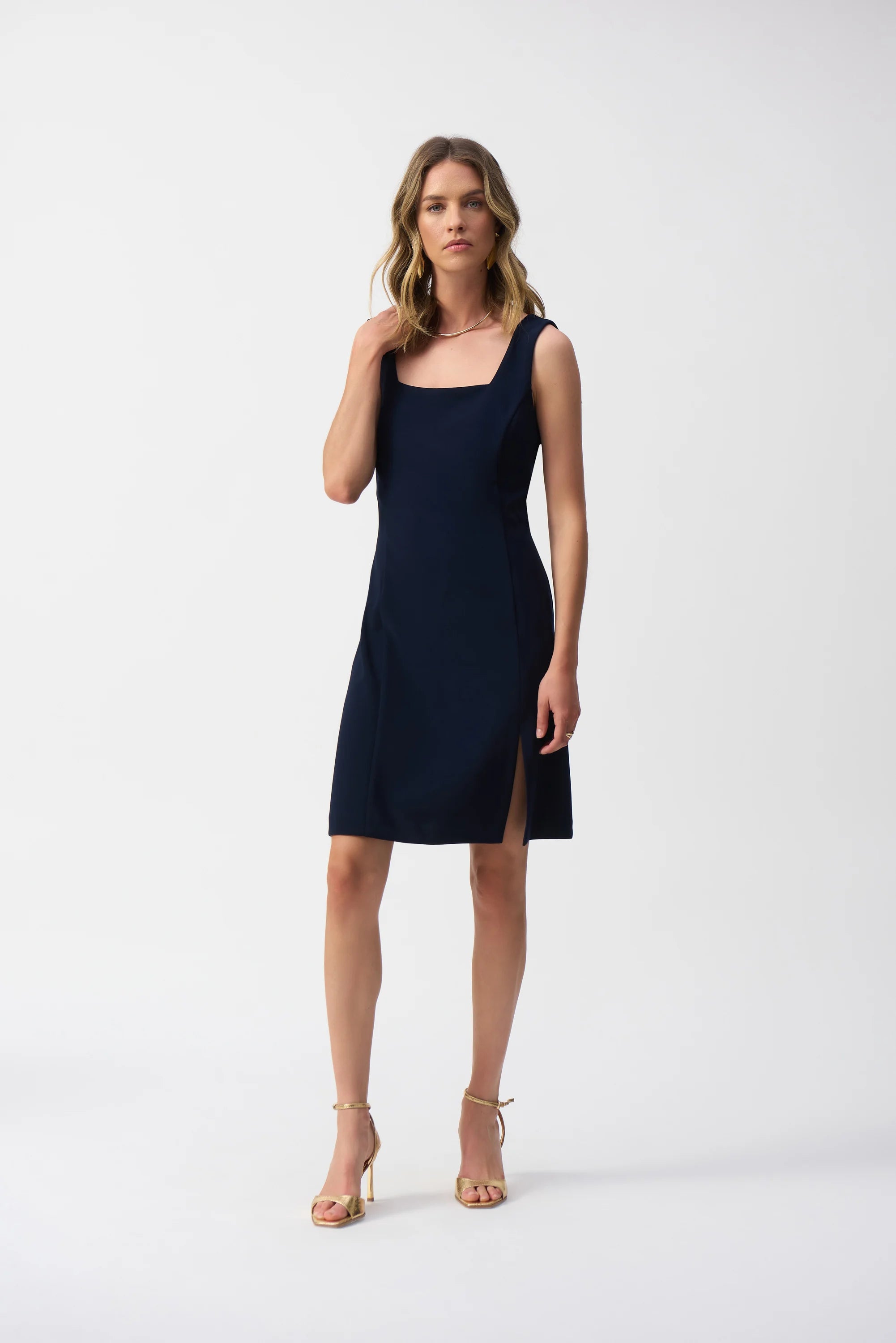 Silky Knit Sleeveless Sheath Dress (251075)