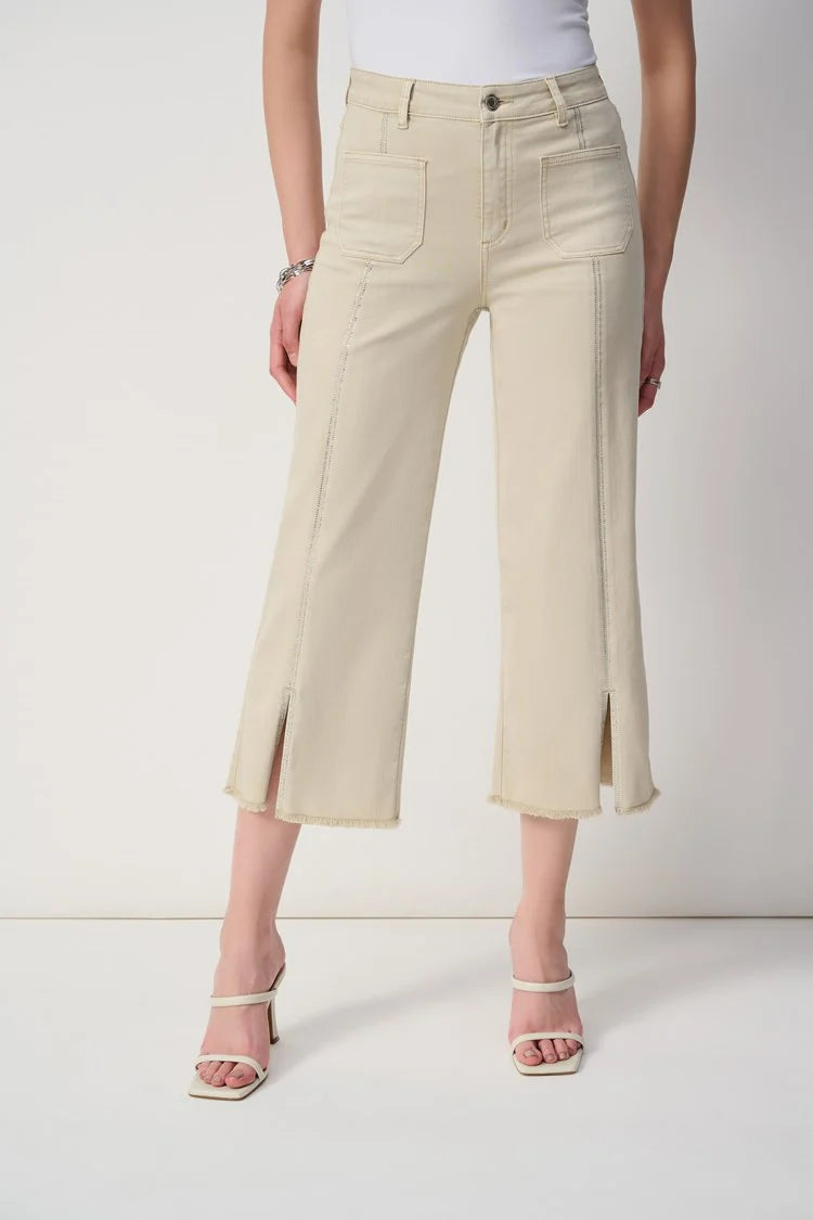 Moonstone Culotte Jeans With Embellished Front Seam (251901)