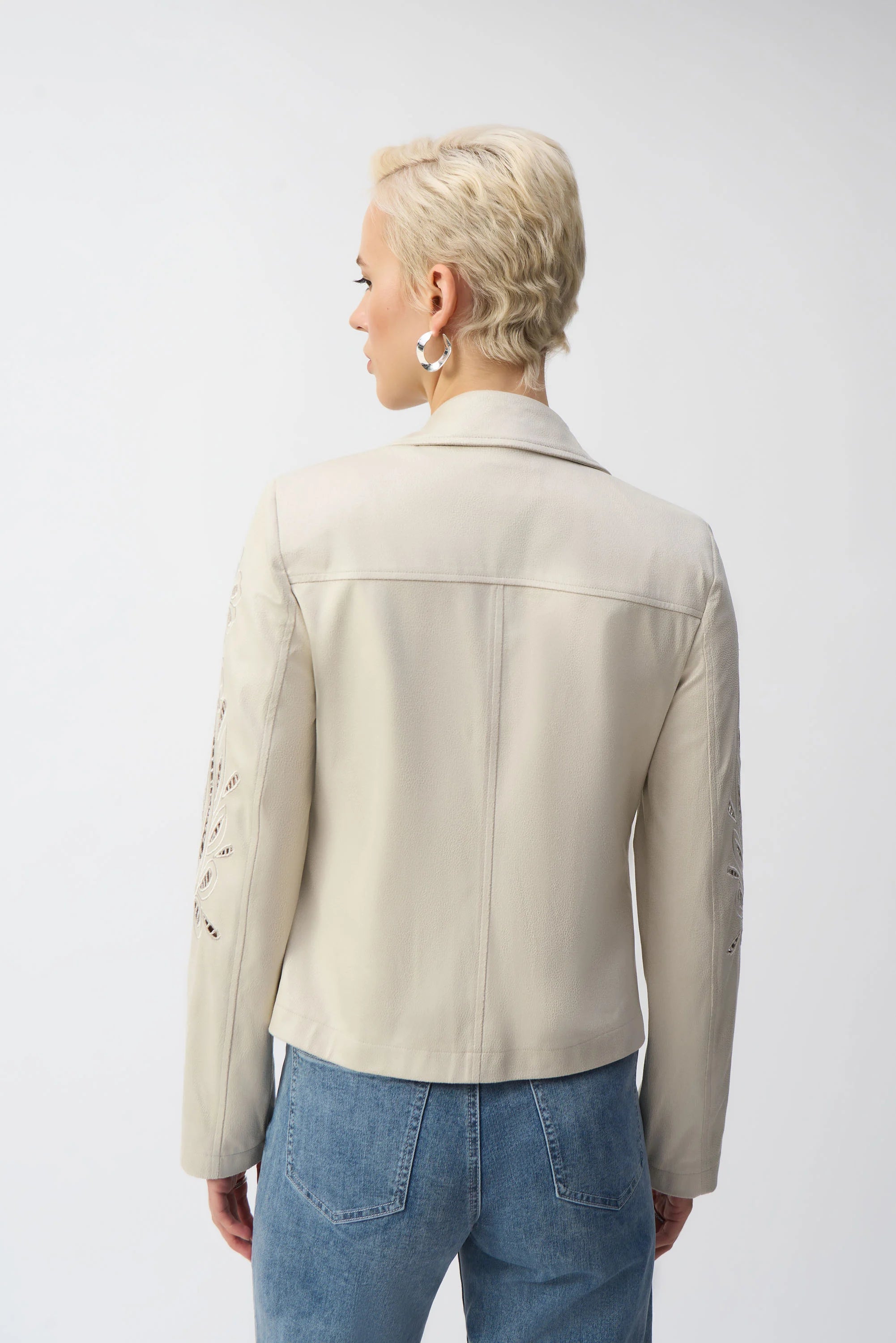 Foiled Faux-Suede Moto Jacket (251936)