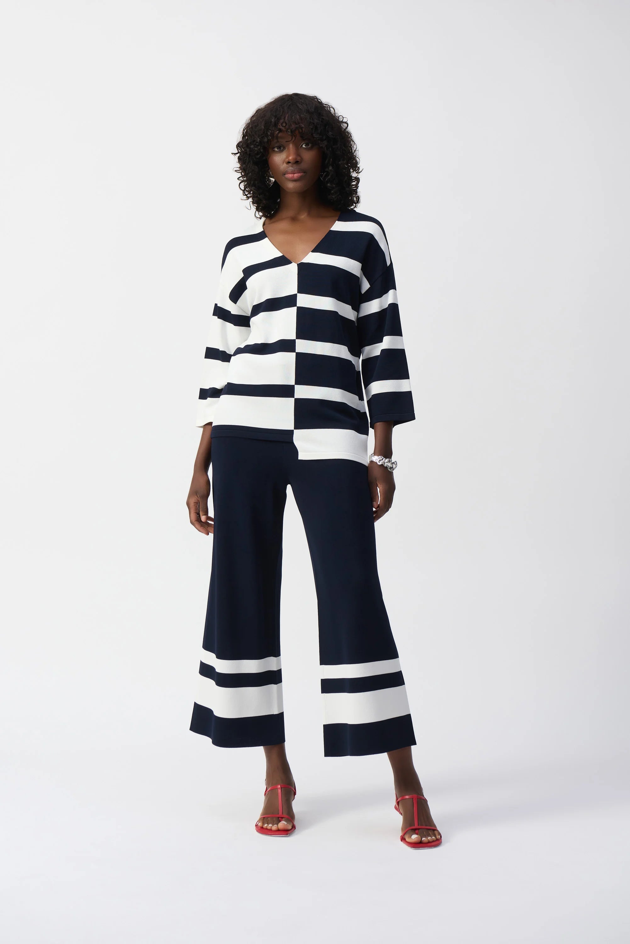 Placement Stripe Sweater Knit Culotte (251945)