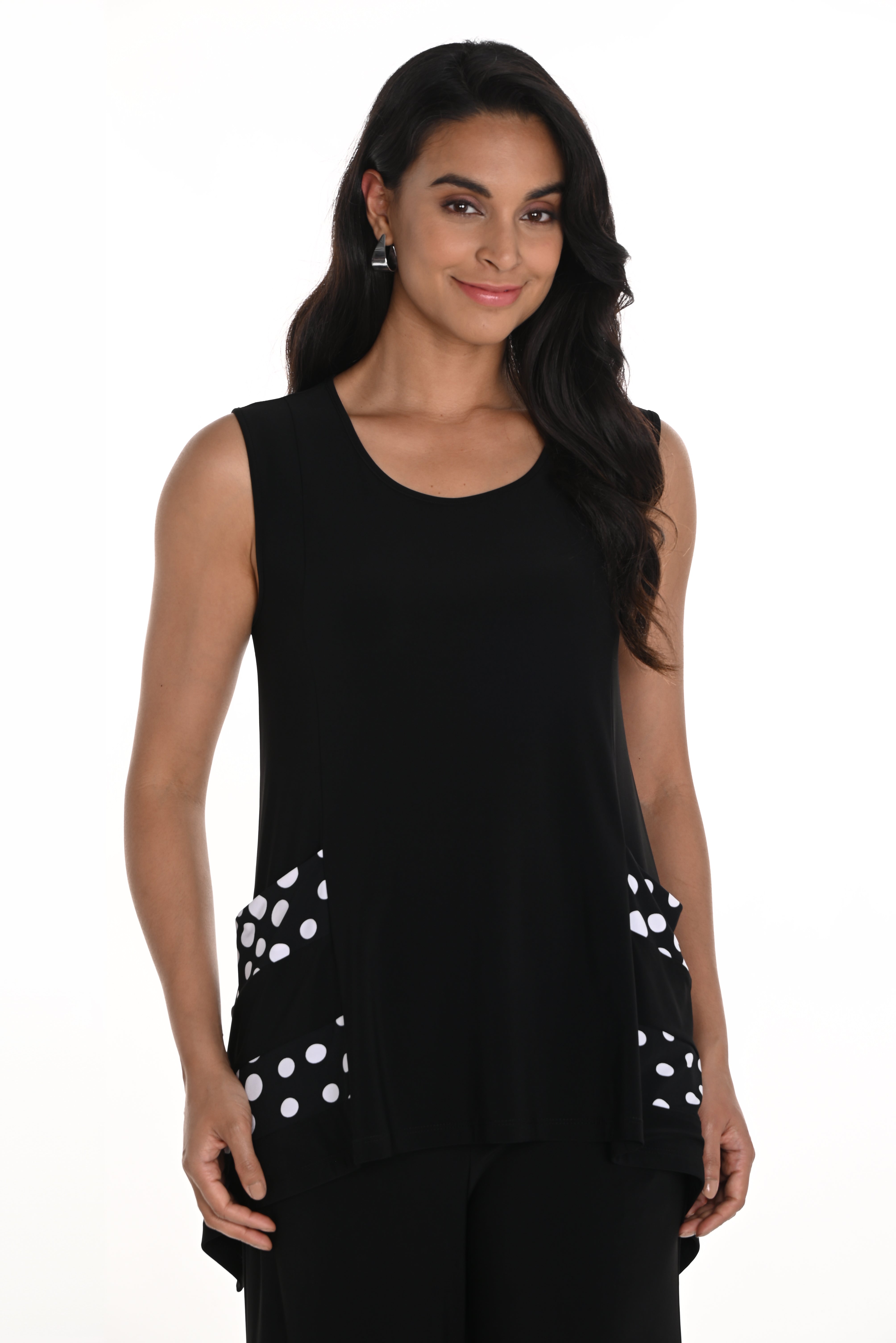 Polka Dot Sleeveless Shirt (256310)