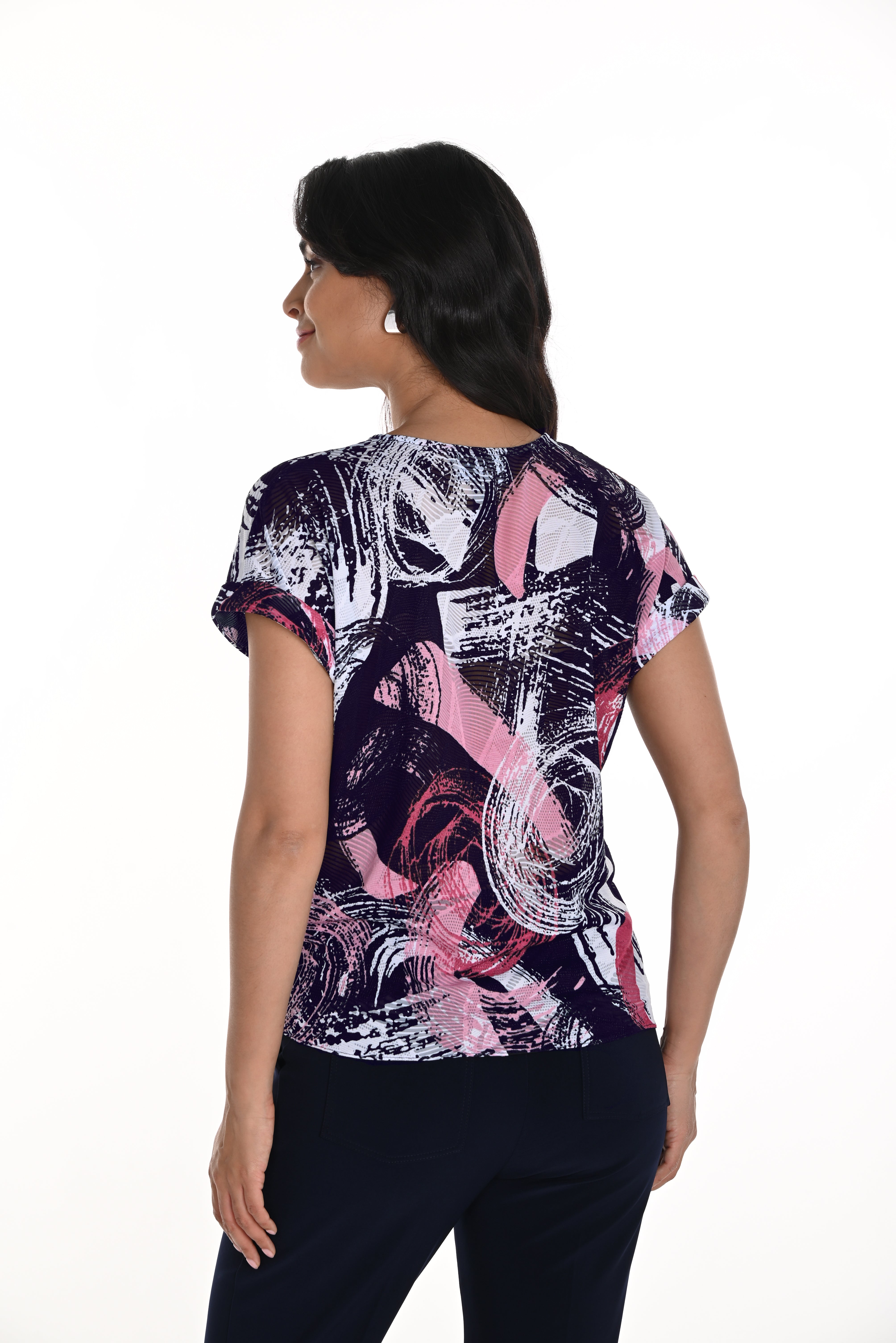 Shirt Sleeve Printed Top (256349)