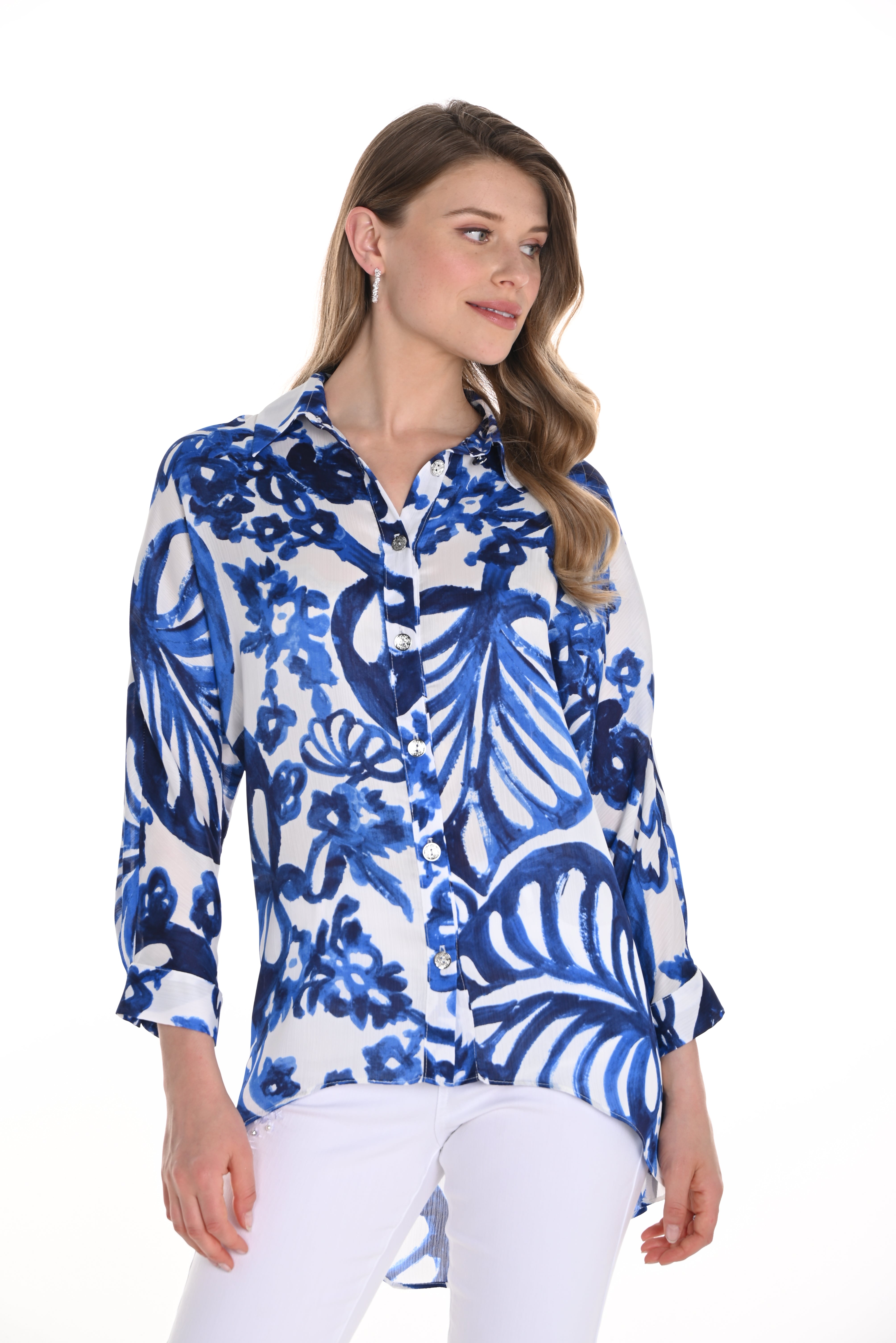 Button Up Printed Top (256380)