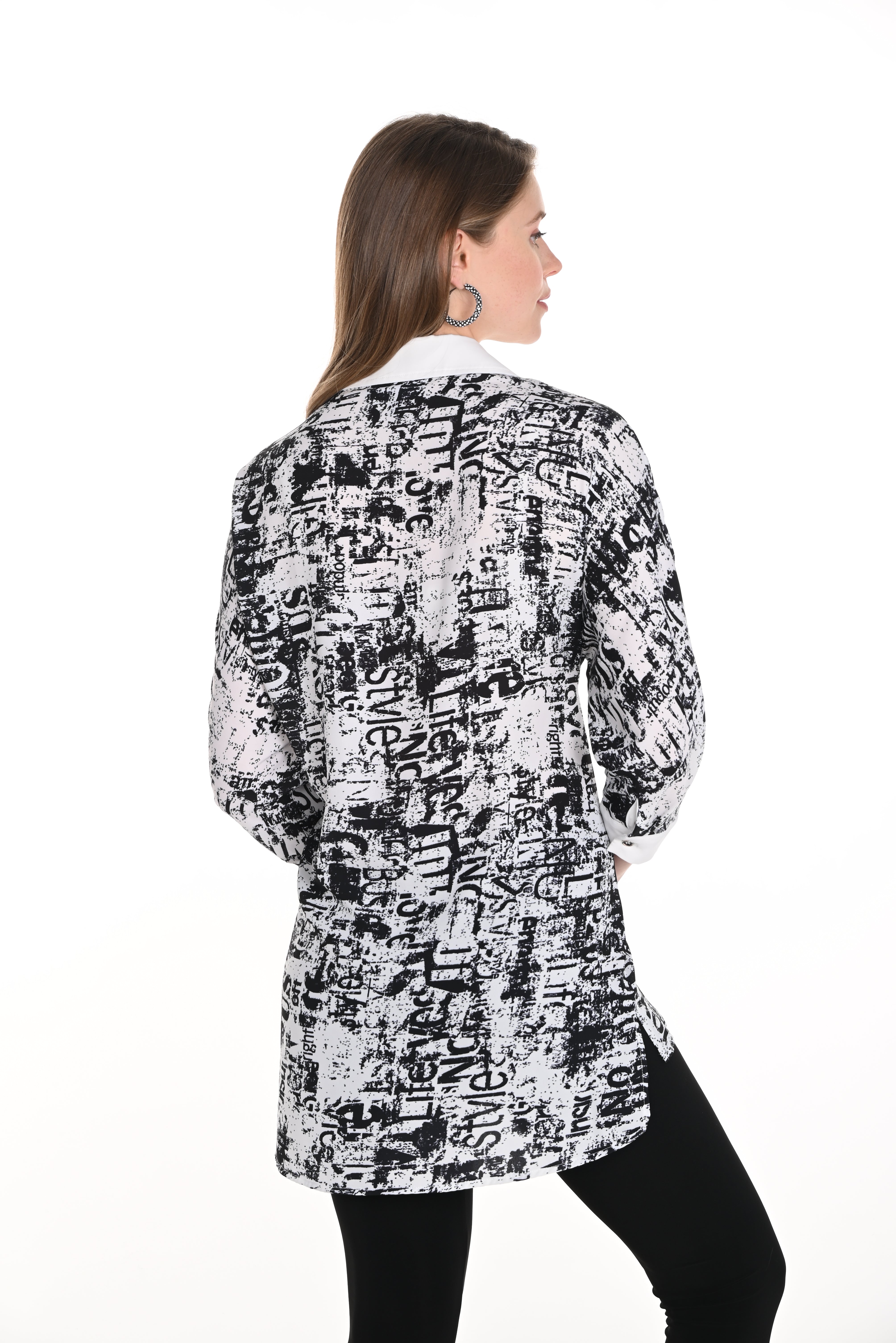 Black & White Printed Blouse (256706U)