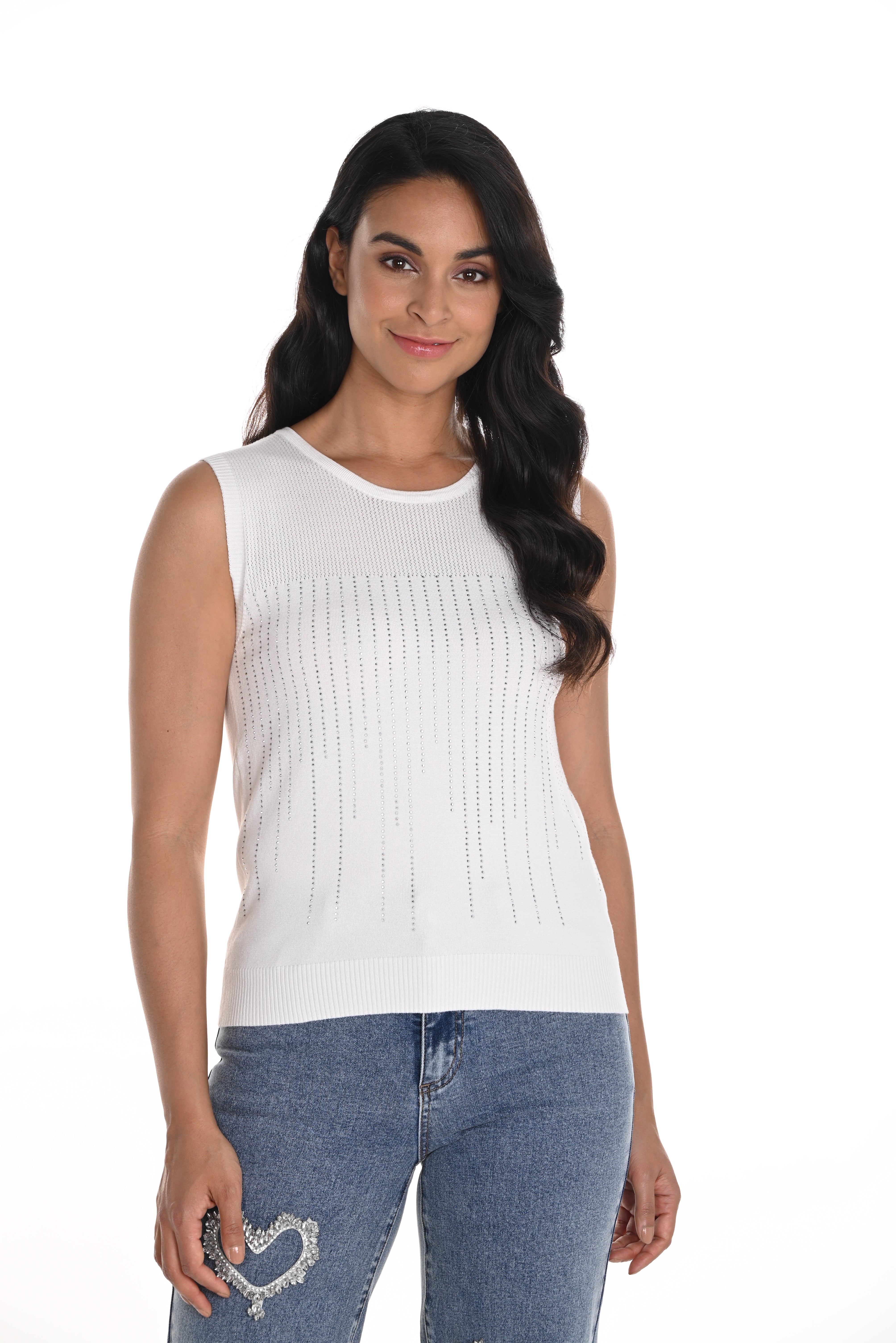 Embellished Sleeveless Top (256741U)