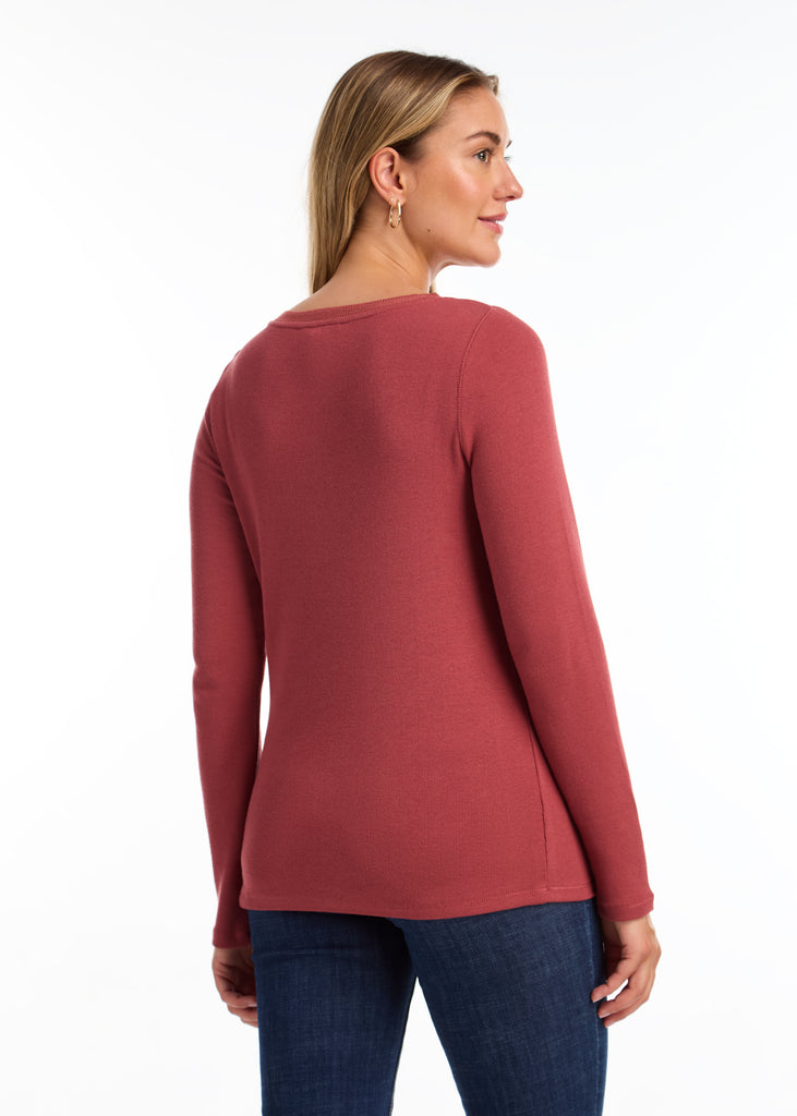 Long Sleeve Boat Neck Top (3259161)