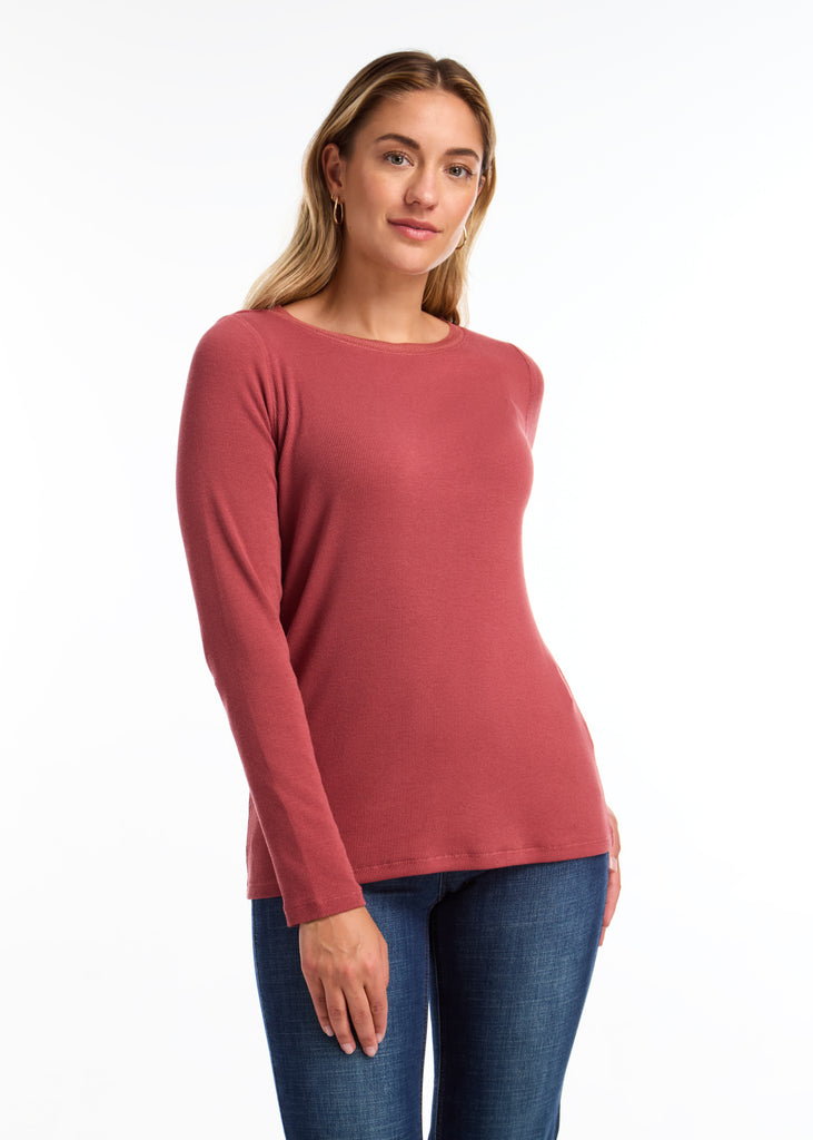 Long Sleeve Boat Neck Top (3259161)