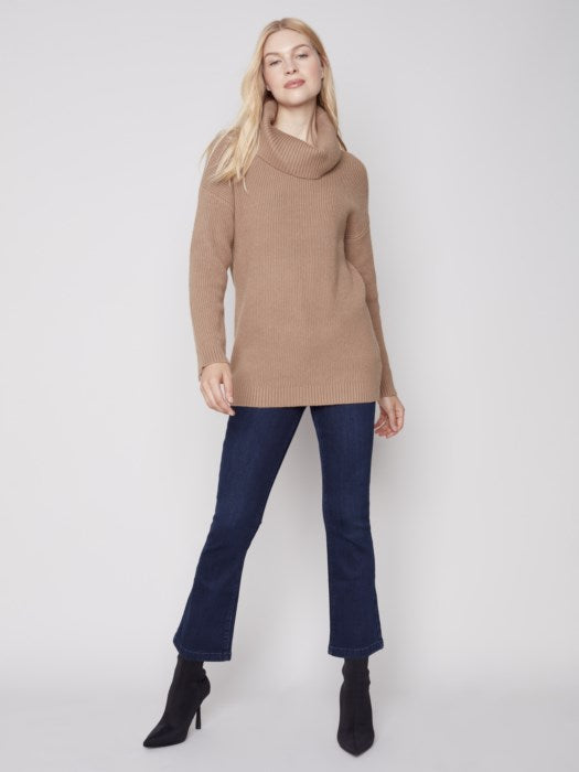 Cowl Neck Sweater with Button Detail (C2604)