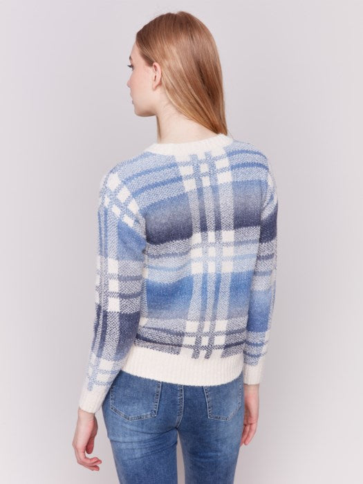 Plaid Space Dye Sweater (C2709751B)