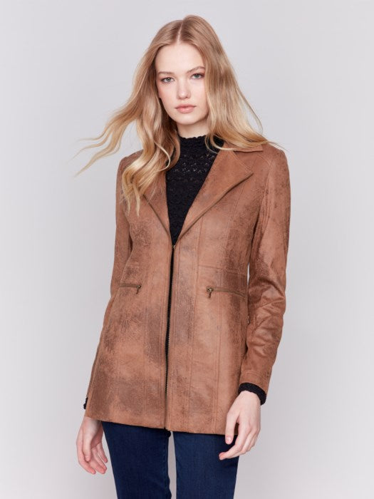 Long Vintage Faux Suede Jacket (C6270R869A)