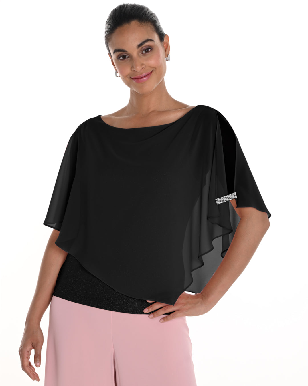 Overlay Top with Rhinestone Detail (258100)